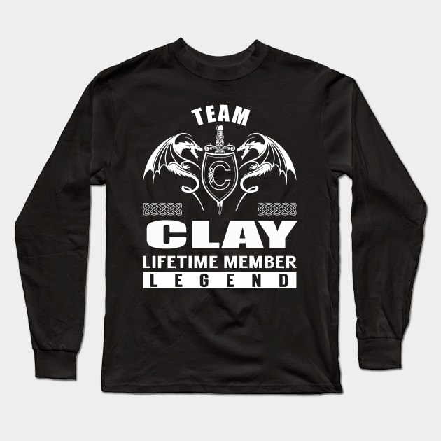 Team CLAY Lifetime Member Legend Long Sleeve T-Shirt by Lizeth